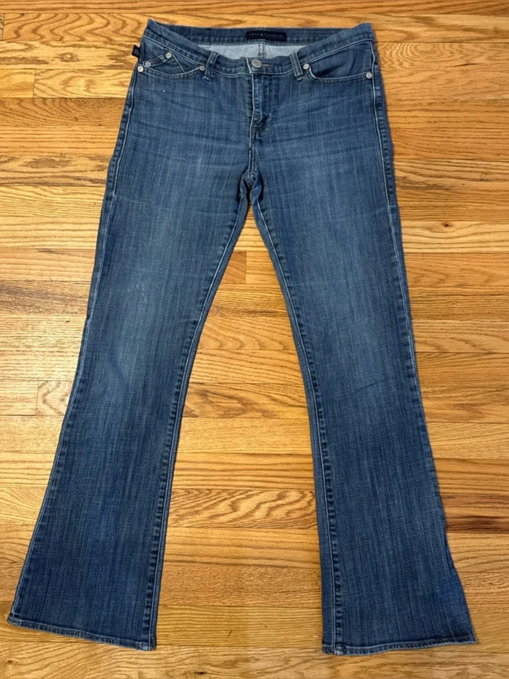 Rock & Republic Roth Jeans Womens Flared Mid Rise Stretch Blue Denim Sz 12 - Picture 2 of 13